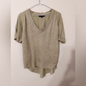 Banana Republic Light Tan V-Neck Short Sleeve Top